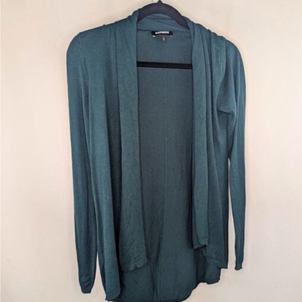 Express Forest Green Draped Cardigan